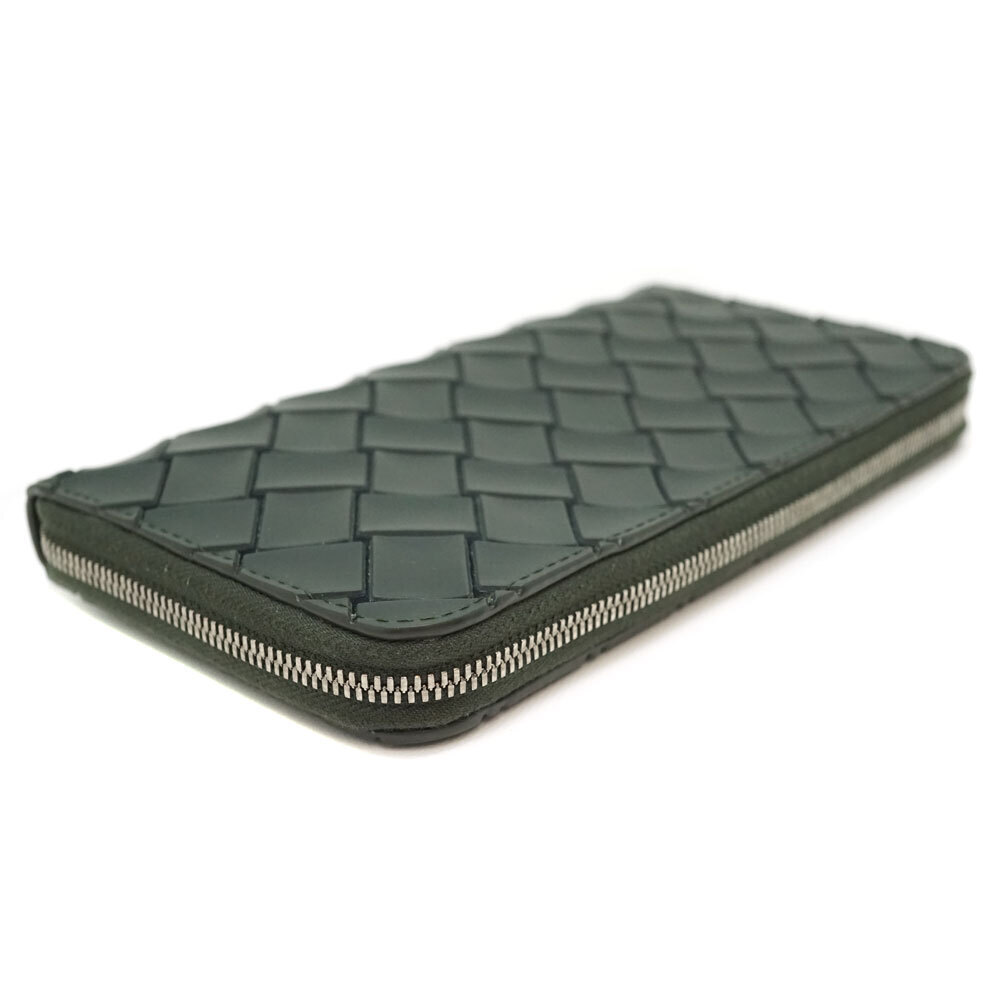 Bottega Veneta ber around zip Khaki wallet Green